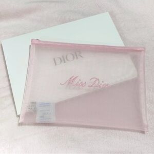 Dior Pink Mesh Cosmetic Pouch